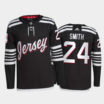 Adidas New Jersey Devils #24 Ty Smith Men's 2021-22 Alternate Authentic NHL Jersey - Black